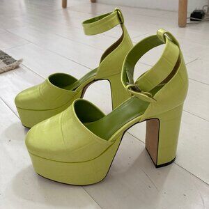 By Far Green Barb Heel